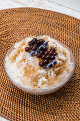 アジアの黒糖かき氷　Shaved ice of Asian black honey