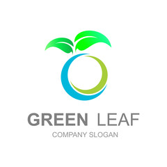  simple logo leaves with no circle, fruit icon