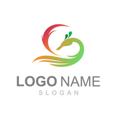 peacock logo with simple and beautiful look, logo ready to use