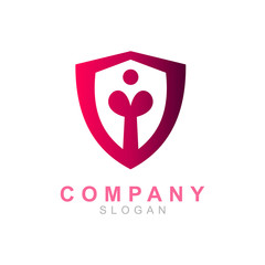  the shield logo using the initials of the letter A, the logo is ready to use