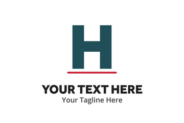 Obraz premium alphabetical h letter logo creative design in flat style with color