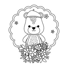 Bear cartoon with hat design