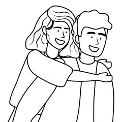 Couple of woman and man design