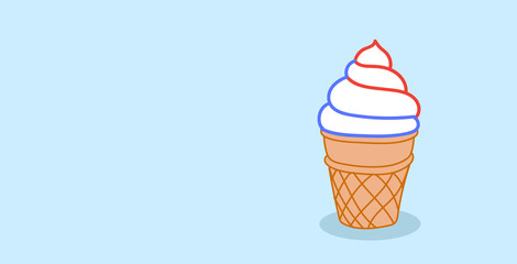 ice cream cone sweet dessert food concept sketch horizontal