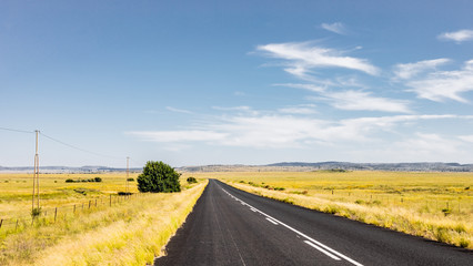 View of an empty country highway road