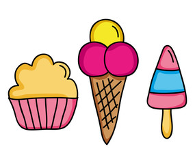 ice creams and cupcake food