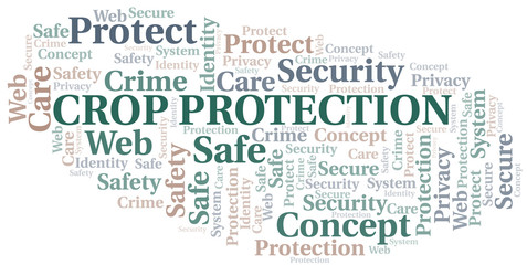 Obraz premium Crop Protection word cloud. Wordcloud made with text only.
