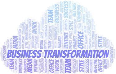 Obraz premium Business Transformation word cloud. Collage made with text only.