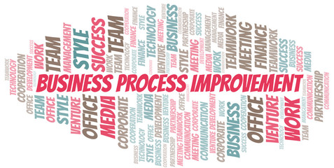 Obraz premium Business Process Improvement word cloud. Collage made with text only.