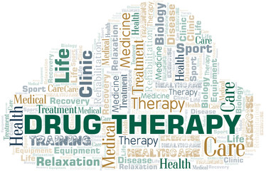 Obraz premium Drug Therapy word cloud. Wordcloud made with text only.