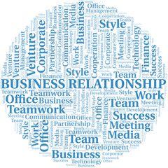 Fototapeta premium Business Relationship word cloud. Collage made with text only.