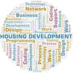 Housing Development word cloud. Wordcloud made with text only.