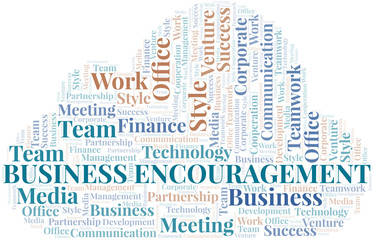 Obraz premium Business Encouragement word cloud. Collage made with text only.