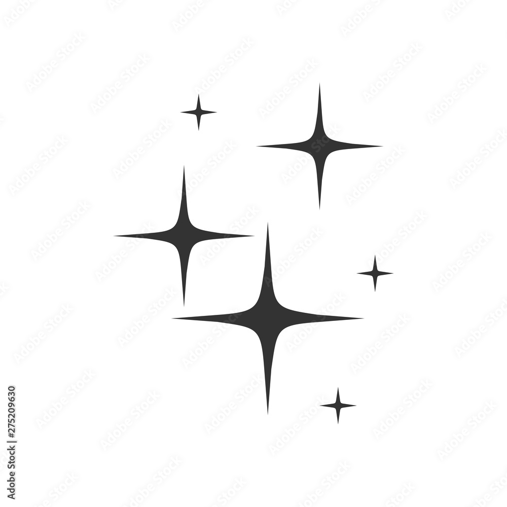 Poster shine icon template black color editable. clean star symbol vector sign isolated on white background