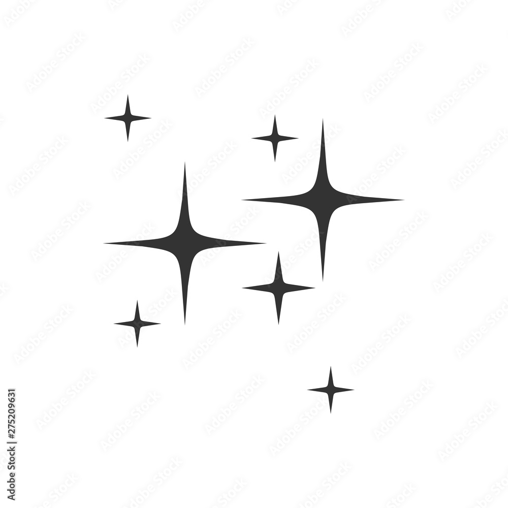 Poster shine icon template black color editable. clean star symbol vector sign isolated on white background
