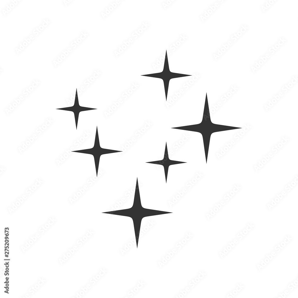 Poster shine icon template black color editable. clean star symbol vector sign isolated on white background