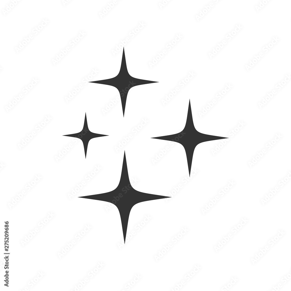 Poster shine icon template black color editable. clean star symbol vector sign isolated on white background
