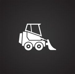Heavy vehicle related icon on background for graphic and web design. Simple illustration. Internet concept symbol for website button or mobile app.