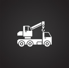 Fototapeta na wymiar Heavy vehicle related icon on background for graphic and web design. Simple illustration. Internet concept symbol for website button or mobile app.
