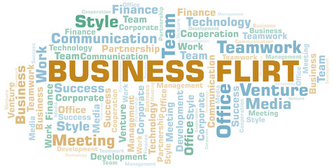 Obraz premium Business Flirt word cloud. Collage made with text only.