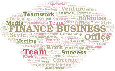 Finance Business word cloud. Collage made with text only.