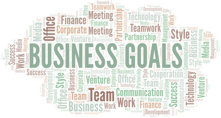 Fototapeta premium Business Goals word cloud. Collage made with text only.