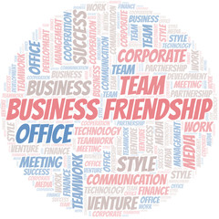Fototapeta premium Business Friendship word cloud. Collage made with text only.