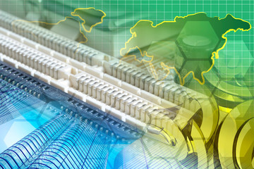 Mail signs, buildings and map