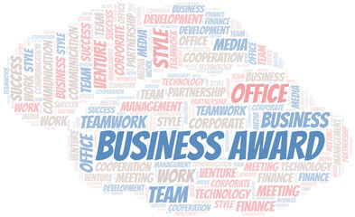 Obraz premium Business Award word cloud. Collage made with text only.