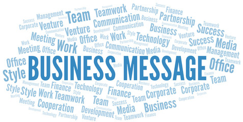 Fototapeta premium Business Message word cloud. Collage made with text only.