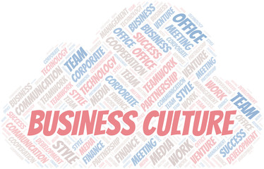 Obraz premium Business Culture word cloud. Collage made with text only.