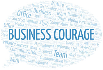 Obraz premium Business Courage word cloud. Collage made with text only.