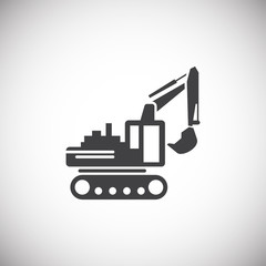 Heavy vehicle related icon on background for graphic and web design. Simple illustration. Internet concept symbol for website button or mobile app.