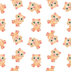  Seamless pattern Animals watercolor children illustration cat design children's rooms wallpaper textiles digital paper
