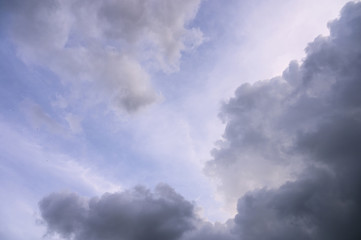 Rain clouds moving through the purity sky