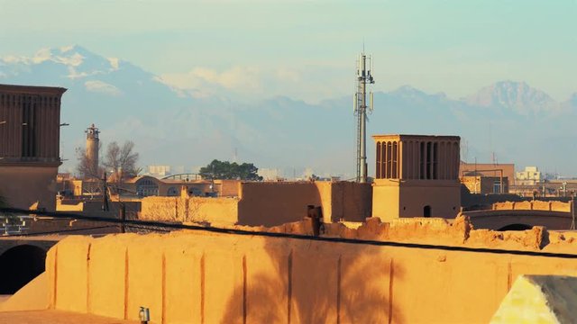 Panoramic view over the Old City of Yazd, Iran