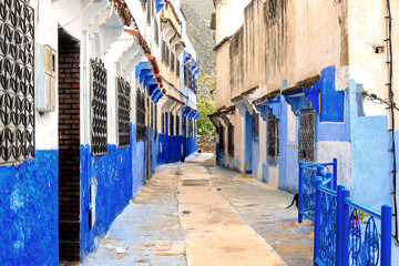 Fototapeta na wymiar Traditional moroccan architectural details in Chefchaouen Morocco, Africa.