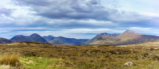 Panoramic scenery from Glen coe in summer , Scotland - obrazy, fototapety, plakaty