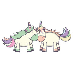 Fototapeta na wymiar cute adorable unicorns fairy characters