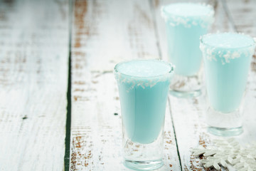 Three shots with Frost Jack cocktail