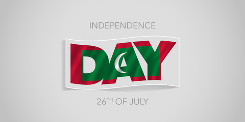 Obraz premium Maldives happy independence day greeting card, banner, vector illustration