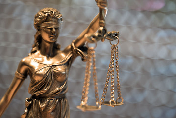 Obraz premium Lawyers office concept on rustic wooden table.