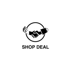 shop deal handshake logo design