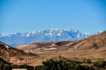 view of atlas moroccan mountains in morocco Africa
