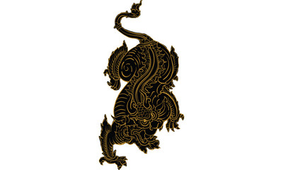 Thai traditional tattoo, Thai traditional painting in temple, vector