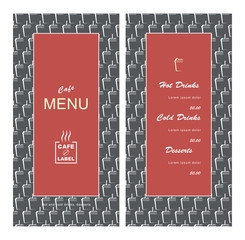 Menu template for cafe, restaurant, fast food, bistro, coffee house. Color vector illustration retro style