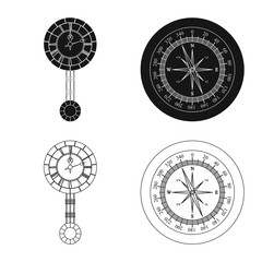 Isolated object of clock and time logo. Set of clock and circle stock vector illustration.