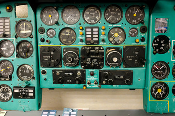 TU-134 airplane instrument and control panel