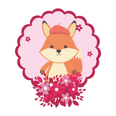 Fox cartoon with hat design