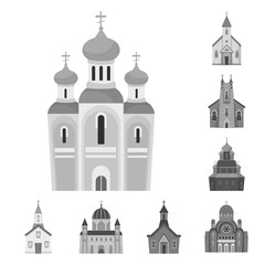 Vector design of architecture and faith symbol. Collection of architecture and traditional stock vector illustration.